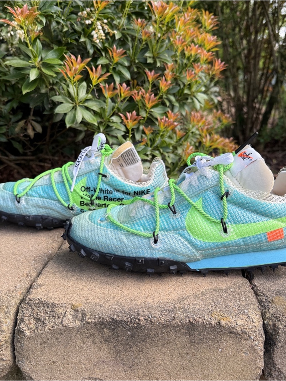 Nike x Off White Waffle Racer in Vivid Sky EUC Size 8 - Picture 4 of 12